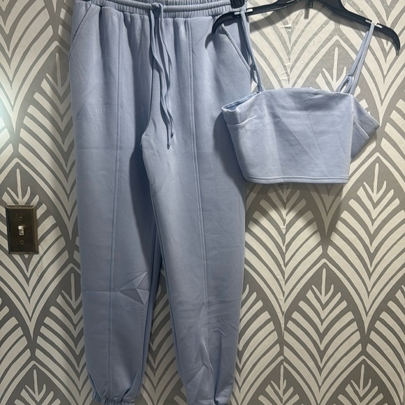 privy Pants - NWT Privy Blue Relaxed Fit Track Pants